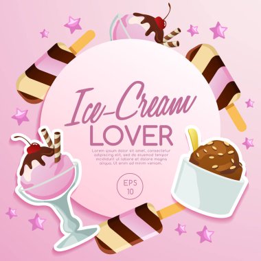 Dondurma elementler: Vektör çizim 