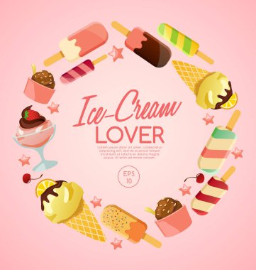 Dondurma elementler: Vektör çizim 