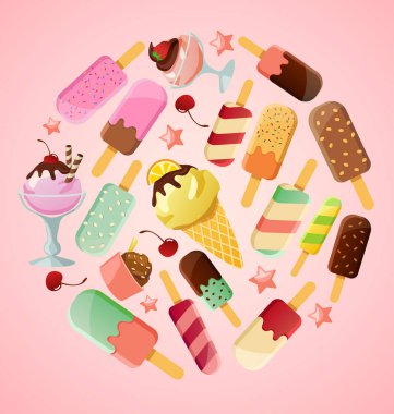 Dondurma elementler: Vektör çizim 