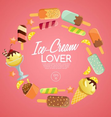 Dondurma elementler: Vektör çizim 