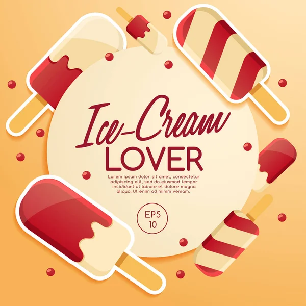 Éléments de crème glacée : Illustration vectorielle — Image vectorielle