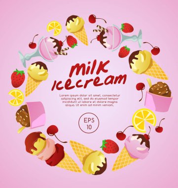 Dondurma elementler: Vektör çizim 