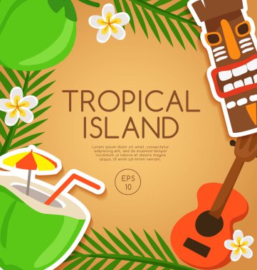 Tropikal Adası: Öğeleri ada: vektör çizim
