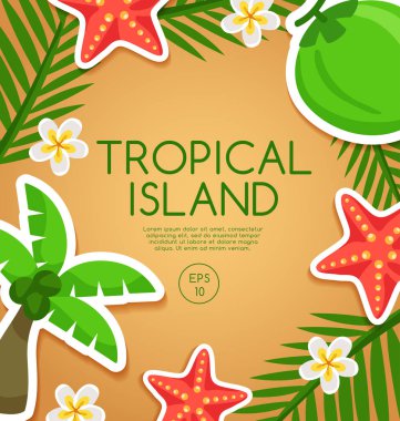 Tropikal Adası: Öğeleri ada: vektör çizim