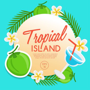 Tropikal Adası: Öğeleri ada: vektör çizim