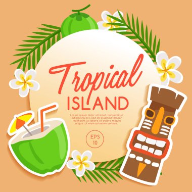 Tropikal Adası: Öğeleri ada: vektör çizim