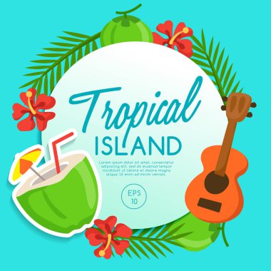 Tropikal Adası: Öğeleri ada: vektör çizim