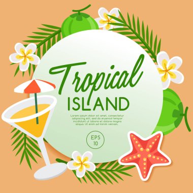 Tropikal Adası: Öğeleri ada: vektör çizim
