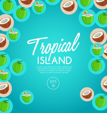 Tropikal Adası: Öğeleri ada: vektör çizim