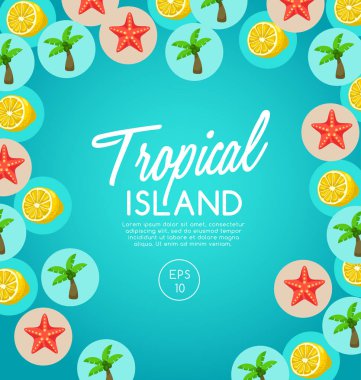 Tropikal Adası: Öğeleri ada: vektör çizim