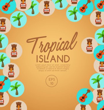 Tropikal Adası: Öğeleri ada: vektör çizim