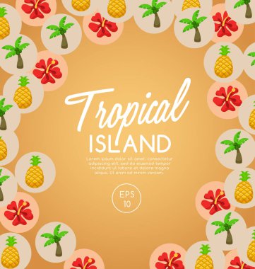 Tropikal Adası: Öğeleri ada: vektör çizim