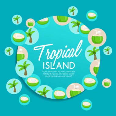 Tropikal Adası: Öğeleri ada: vektör çizim