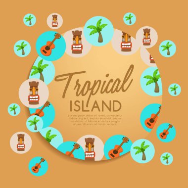 Tropikal Adası: Öğeleri ada: vektör çizim