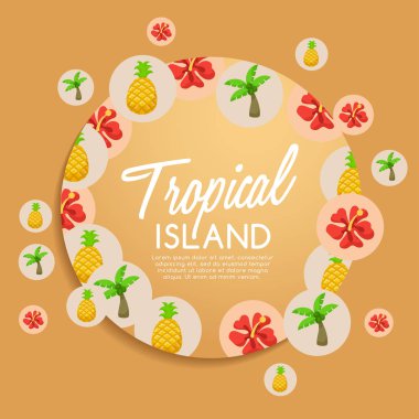 Tropikal Adası: Öğeleri ada: vektör çizim