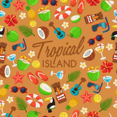 Tropikal Adası: Öğeleri ada: vektör çizim