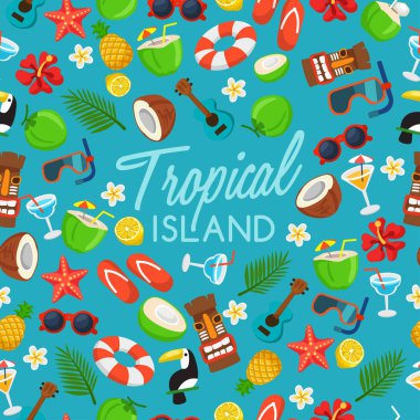 Tropikal Adası: Öğeleri ada: vektör çizim