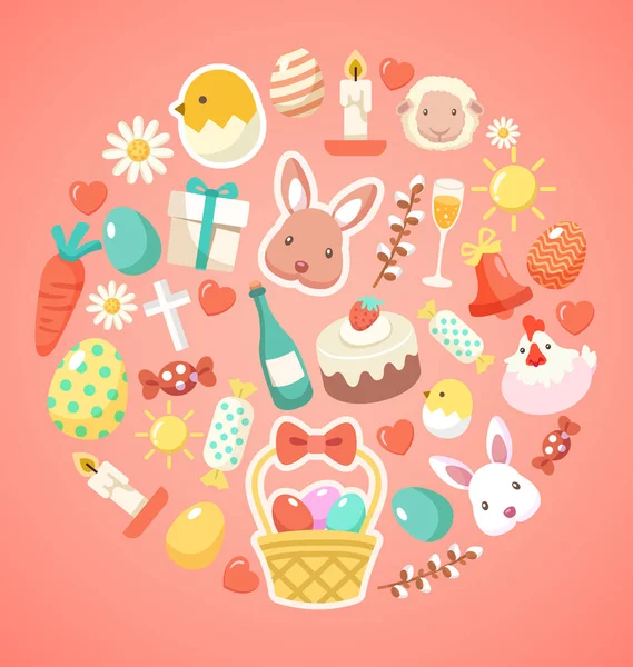 Happy Easter Elements : Vector Illustration — Stock Vector