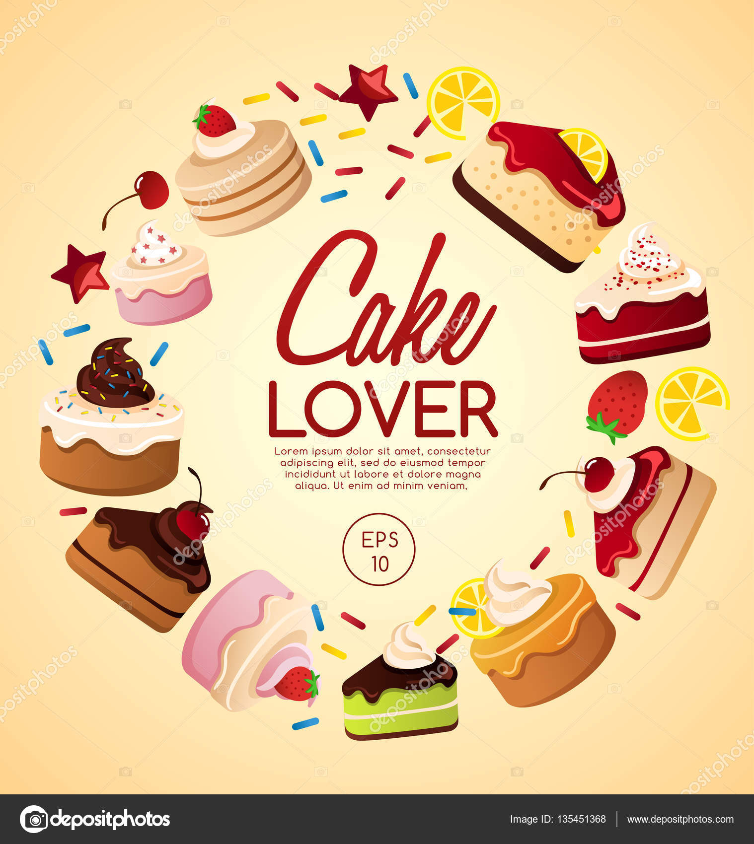 Cake Elements Vector Illustration Stock Vector by ©daraon 135451368