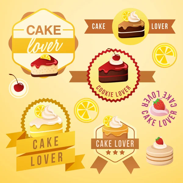 Torta elemek: Vektoros illusztráció — Stock Vector