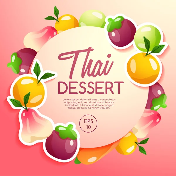 Thailändisches Dessert: Vektorillustration — Stockvektor