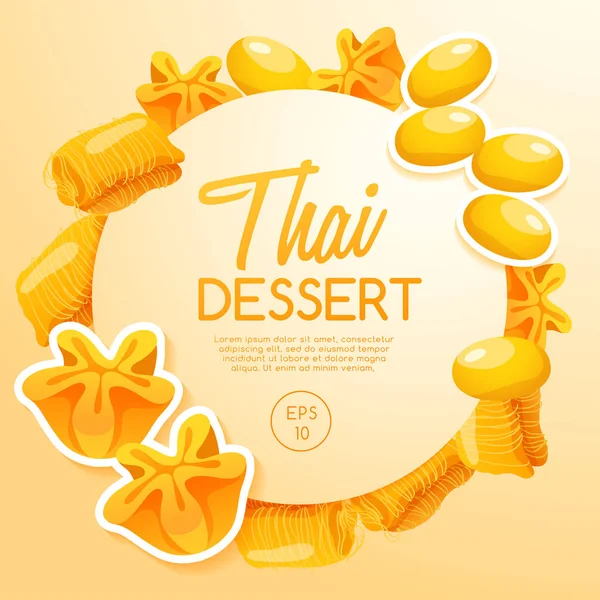 Thajský dezert: Vektorové ilustrace — Stockový vektor