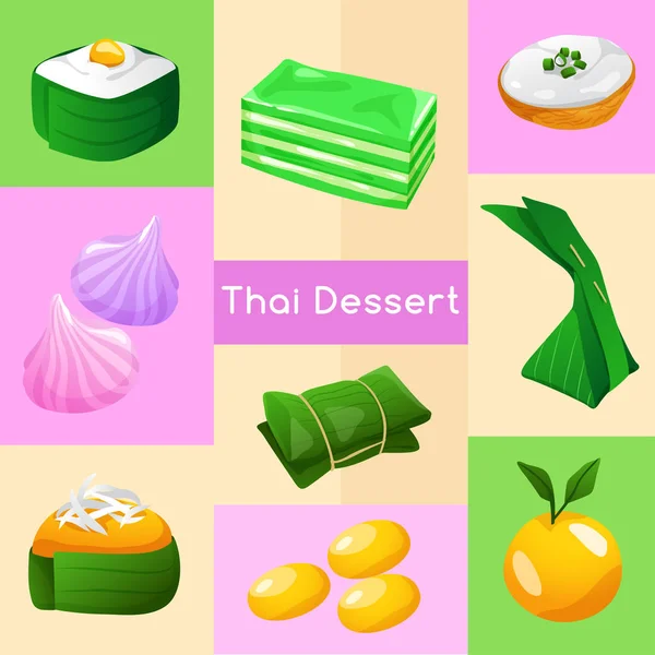 Dessert thaïlandais : Illustration vectorielle — Image vectorielle