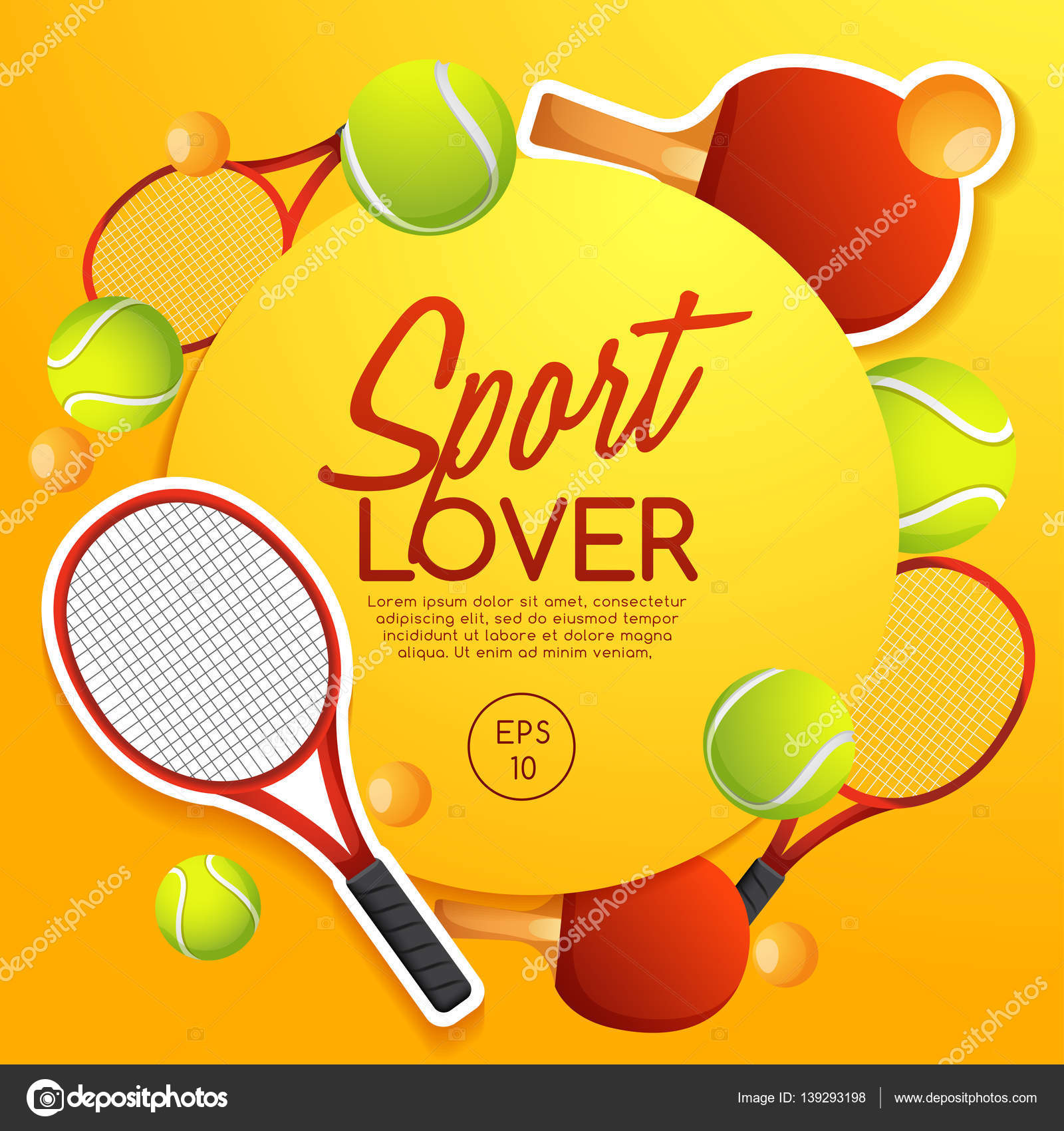 Sport Lover template with tennis Equipment Stock Vector © daraon Sport Lover template with tennis Equipment Stock Vector © daraon