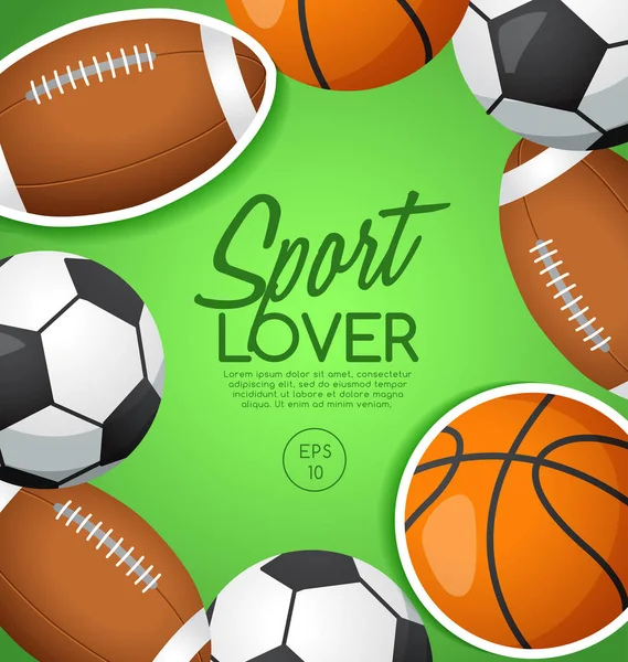 Sport Lover template with Sport Equipment Stock Vector Image by ©daraon