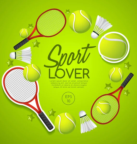 Sport Lover template with tennis Equipment Stock Vector © daraon Sport Lover template with tennis Equipment Stock Vector © daraon