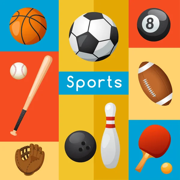 Sport Lover set with Sport Equipment — Stock Vector