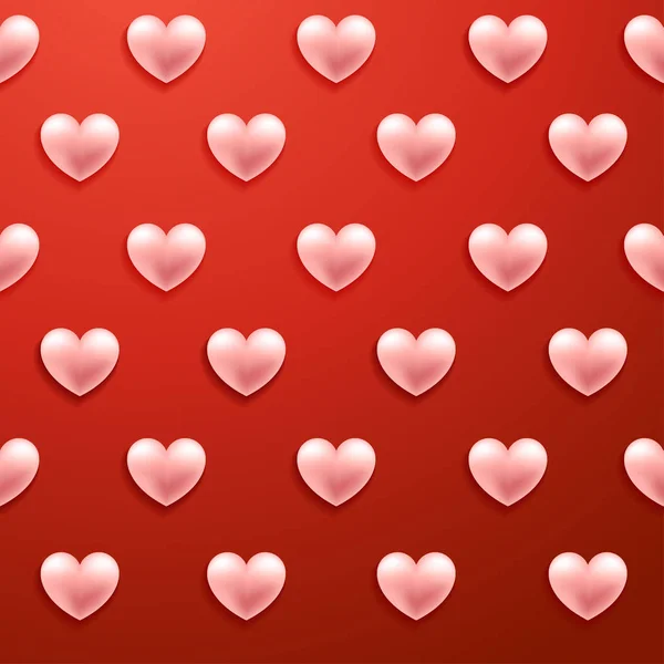 ハッピーバレンタインデー要素: 背景に現実的なバレンタインの心: ベクトル イラスト — ストックベクタ