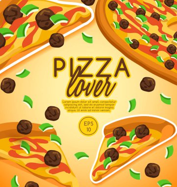 Pizza elementler: Vektör çizim 