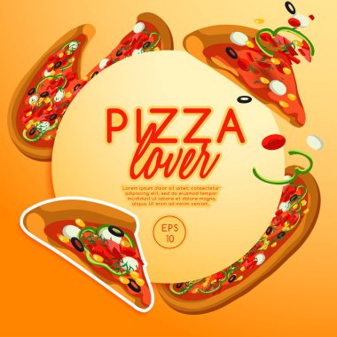 Pizza elementler: Vektör çizim 