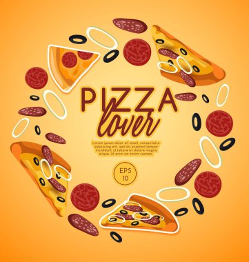 Pizza elementler: Vektör çizim 