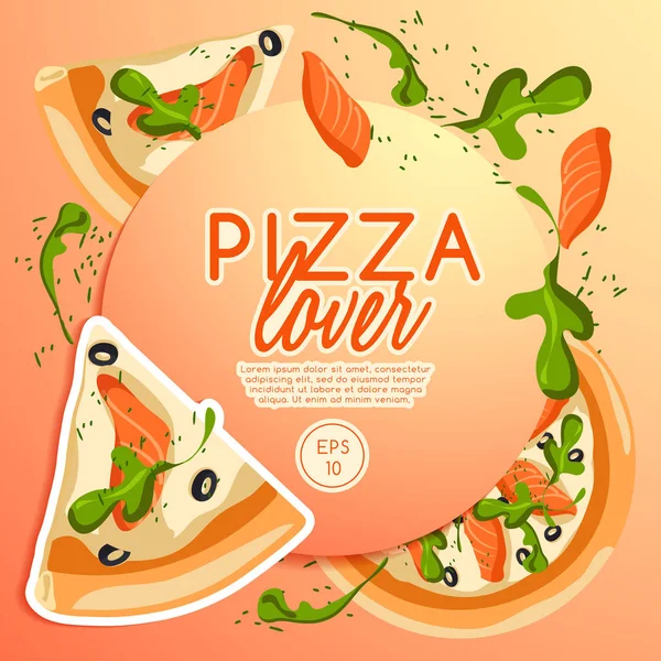 Elementos de pizza: Ilustración vectorial — Archivo Imágenes Vectoriales