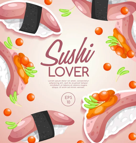 Sushi-Rollen-Elemente — Stockvektor