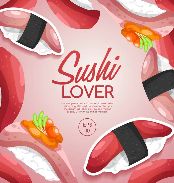 Sushi Rolls Elementos — Vector de stock