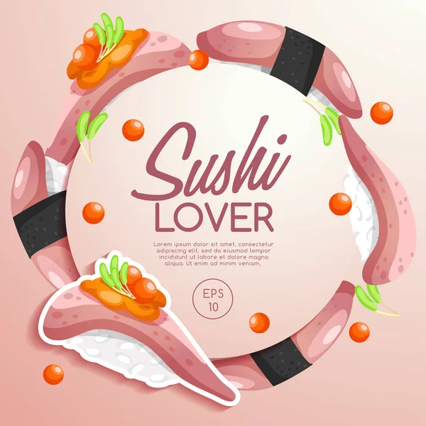 Sushi-Rollen-Elemente — Stockvektor