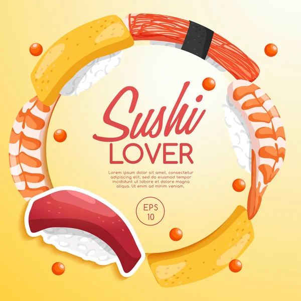 Sushi-Rollen-Elemente — Stockvektor