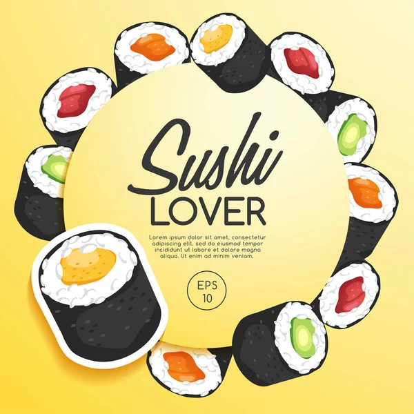 Sushi Rolls elementos —  Vetores de Stock