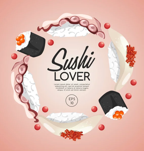 Sushi Rolls elementos —  Vetores de Stock