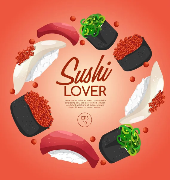 Sushi Rolls prvky: vektorové ilustrace — Stockový vektor