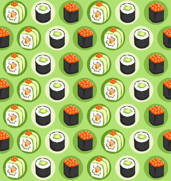 Sushi Rolls Elementi: Illustrazione vettoriale — Vettoriale Stock