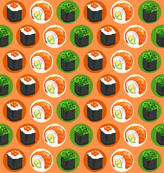 Sushi Rolls Elementos: Ilustração vetorial — Vetor de Stock