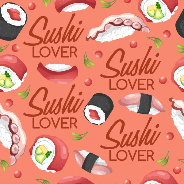 Éléments de rouleaux Sushi : Illustration vectorielle — Image vectorielle