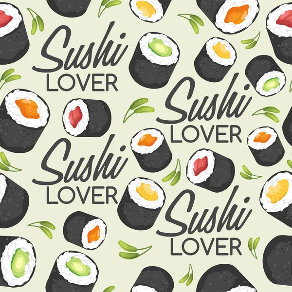 Sushi-Rollen-Elemente: Vektorillustration — Stockvektor