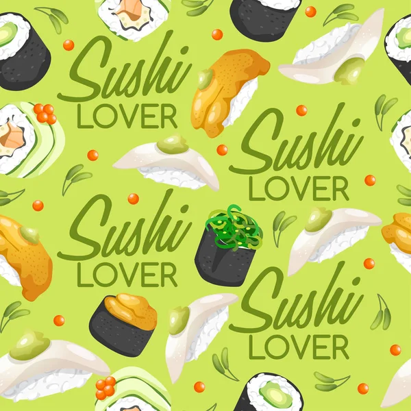 Éléments de rouleaux Sushi : Illustration vectorielle — Image vectorielle