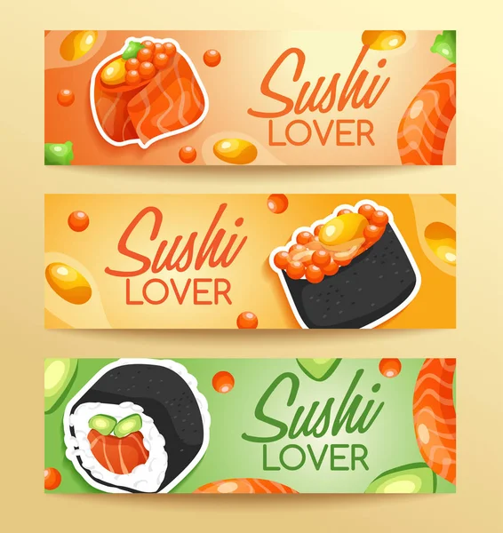Sushi Rolls Elements : Vector Illustration — Stock Vector