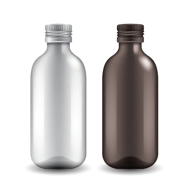 Bottiglia di vetro realistica: illustrazione vettoriale — Vettoriale Stock